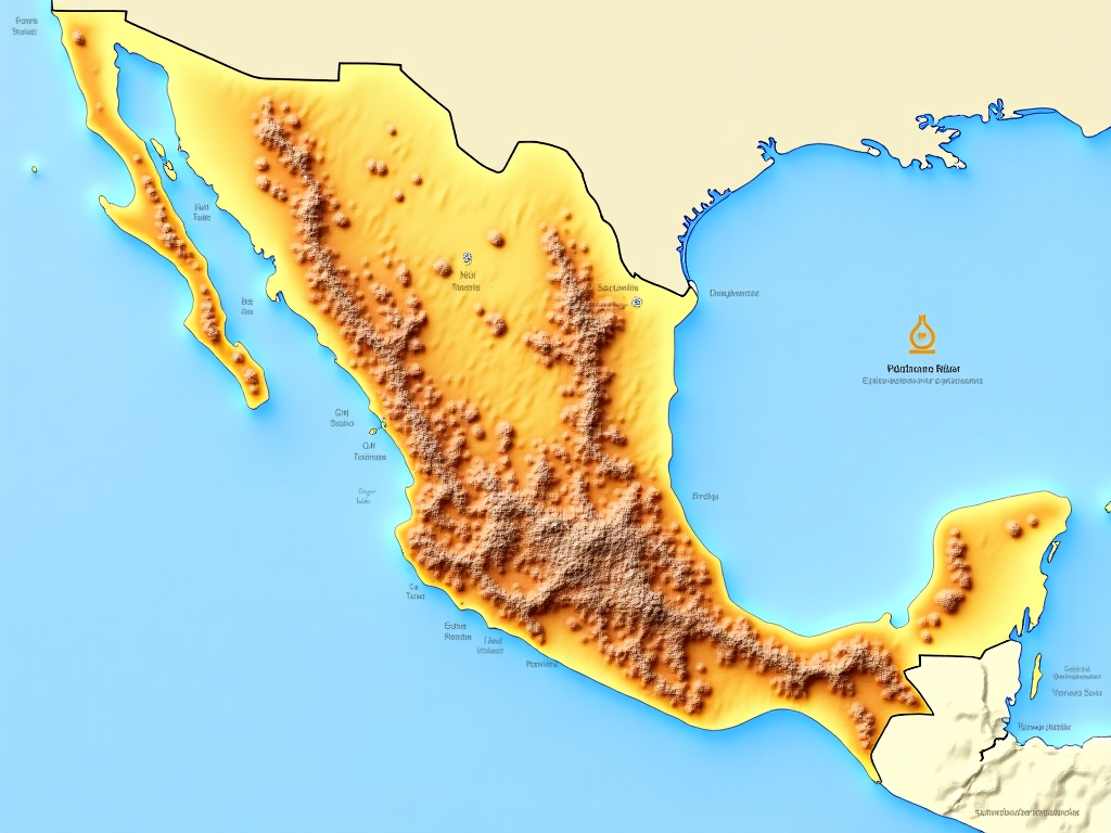 Mapa de yacimientos petrolíferos en México